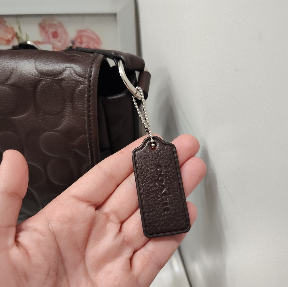 🤎EUC Coach Signature Monogram Logo Adjustable Crossbody Messenger Bag, Chocolat - Picture 5 of 16